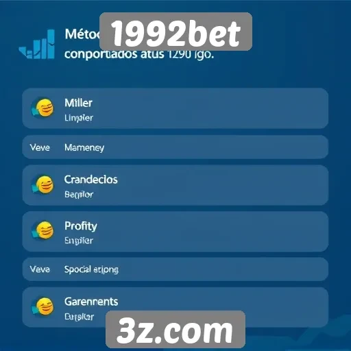 Métodos de pagamento suportados pelo 1992bet